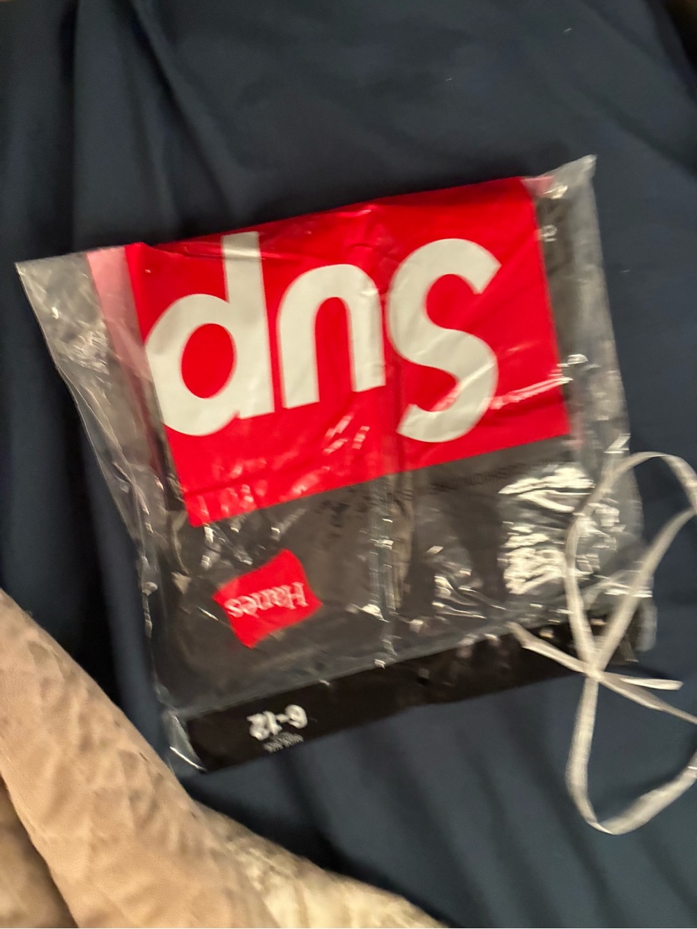Supreme Black Crew Athletic Socks with Red Logo Pack